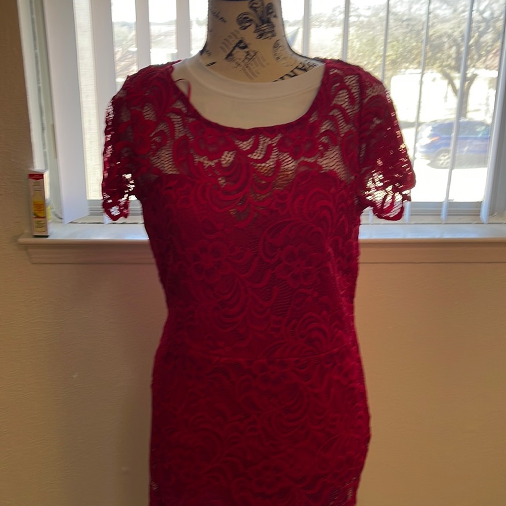 Prowned lace red dress XL